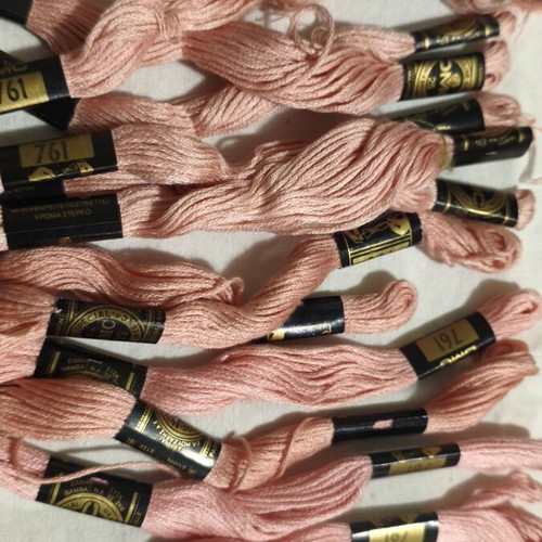 DMC Mouline embroidery thread pack of 13 new, color 761