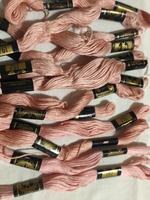 DMC Mouline embroidery thread pack of 13 new, color 761