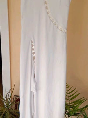 Φόρεμα μαξι Makis Tselios Fashion σαν καινούργιο, λευκό με άνοιγμα