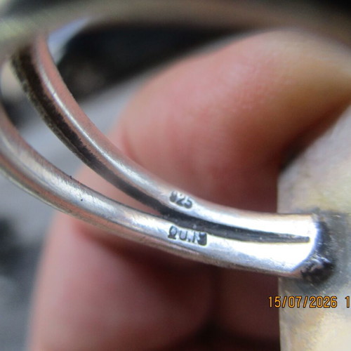 Silver ring with coral Bamboo, like new, adjustable size