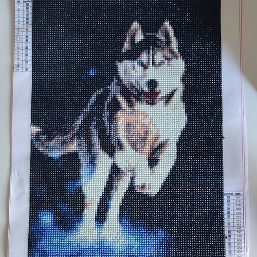 Husky dog diamond painting canvas new 30x40 cm