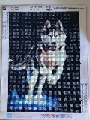 Πίνακας σκύλος Χάσκι diamond painting καινούργιος 30x40 cm