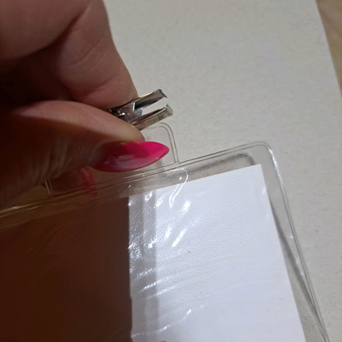 Transparent card holders with clip 2pcs new, white