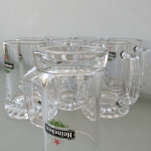 Σετ 8 συλλεκτικά ποτήρια Heineken mugs σαν καινούργιο, made in Italy