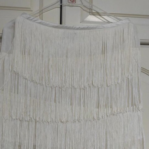 White skirt with fringes new, size S