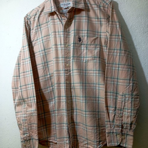 U.S. Polo Assn. men's slim fit shirt, like new, size L, peach