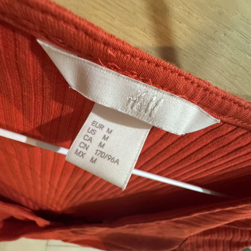 H&M open blouse, red, size M