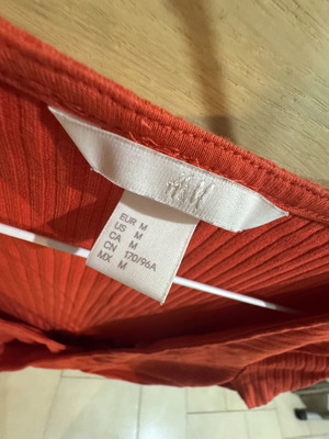 H&M open blouse, red, size M