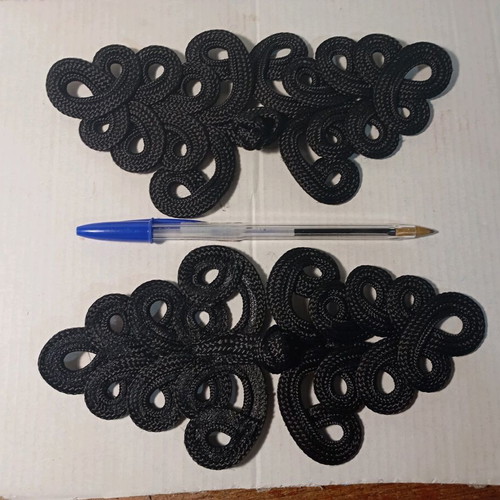 Fabric fasteners new, 2 black sets