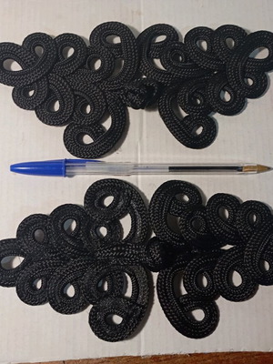 Fabric fasteners new, 2 black sets