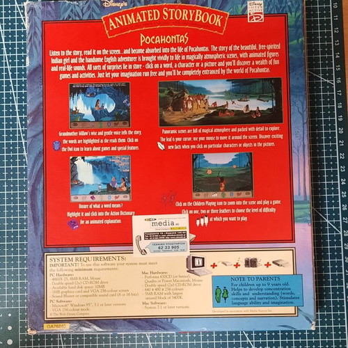 Disney's Animated Storybook Pocahontas 1995 Big Box PC Mac game