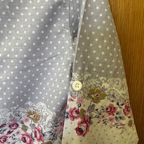 Men's cotton printed dress shirt size S like new, blue and pink