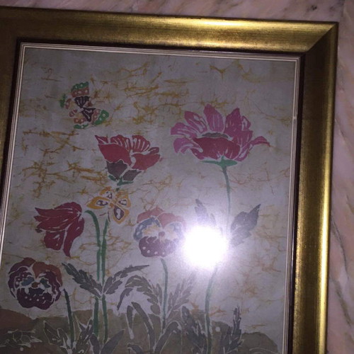 Painting with flowers, simple and large 50×55