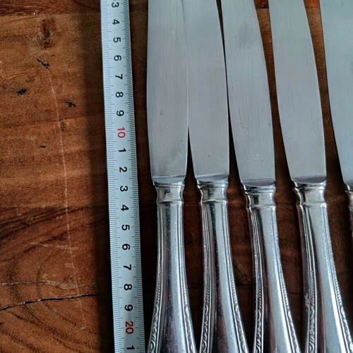 Nissiotis Solingen set of 6 silver-plated knives, stamp 90