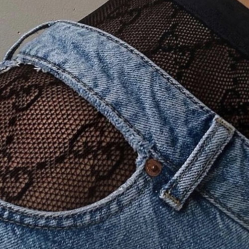 Luxury tights fishnet new, black