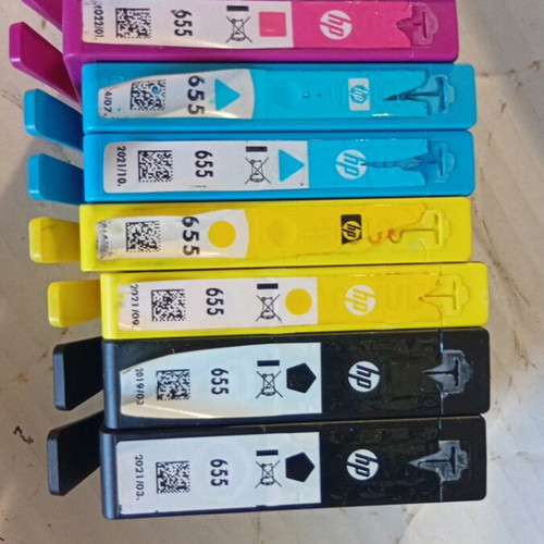 HP 655 ink cartridges used, empty for refill