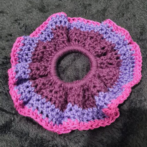 Handmade scrunchy new, pink and purple