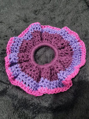 Handmade scrunchy new, pink and purple
