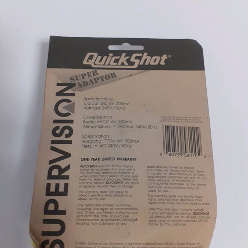 Super Adaptor Supervision (Quick Shot) 1993 new