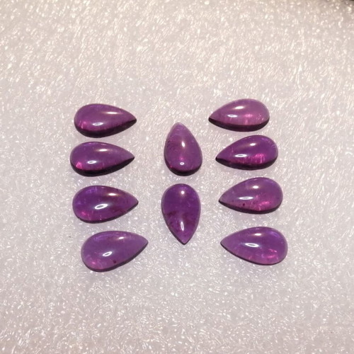 Amethyst cabochon pear shape natural stone set of 10 new