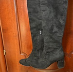 Women's suede leather boot size 39 black used Made in Italy