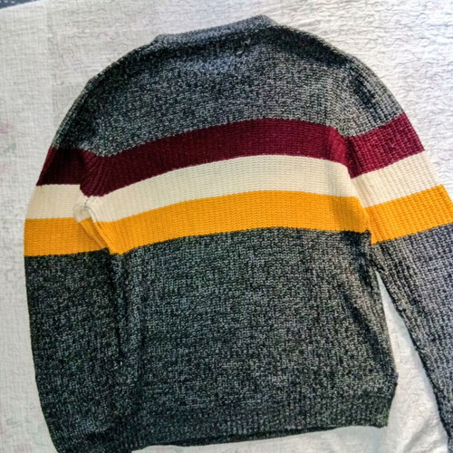 TRN1961 men's knit sweater size M new, striped