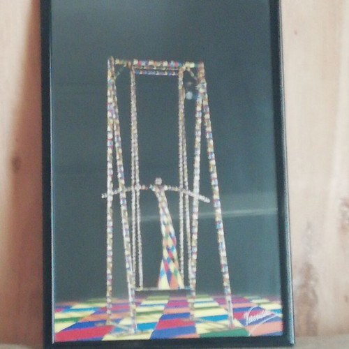 Vintage photo frame artwork by painter Vassiliki like new