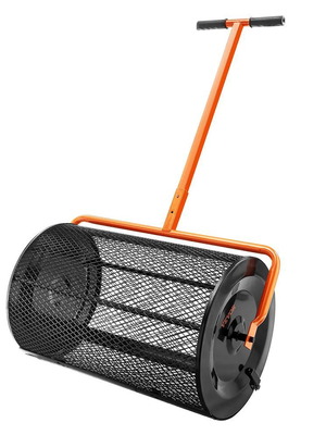 Vevor Adjustable Compost Spreader 24" with Side Locks, Black