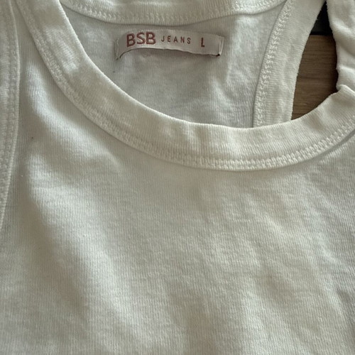 BSB crop top, large, white, slim fit