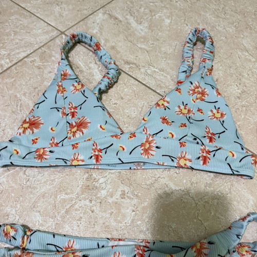 Nikama bikini set medium floral turquoise