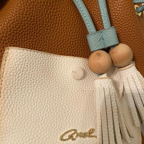 Axel medium crossbody bag used, white and brown
