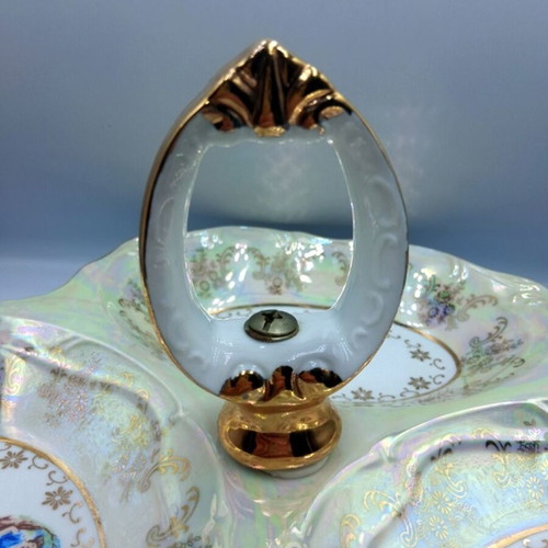 Vintage porcelain triptych plate like new with gold details