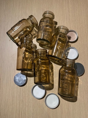 Glass jars used