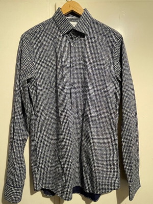 Slim fit Calvin Klein σκούρο μπλε με μοτίβο  Πουκάμισο νούμερο 40
