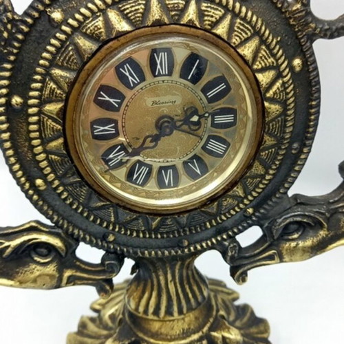 Vintage Blessing used mechanical table clock with 2 dragons