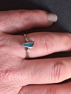 Silver ring with opal from Pure Spark Collection like new
