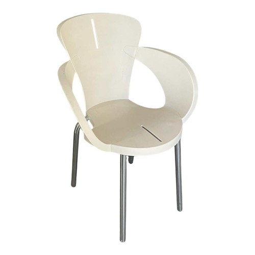 Italian Metal Armchairs New in Ecru and Soft Yellow Color