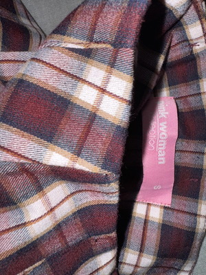 Pink Woman plaid mini skirt, multicolor