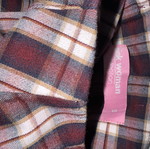 Pink Woman plaid mini skirt, multicolor