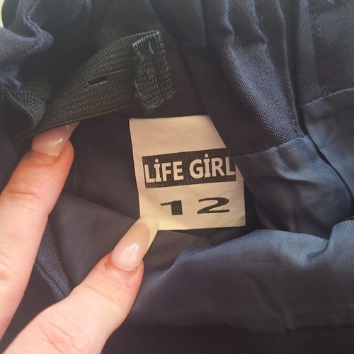 Life Girl black mini skirt with slits and adjustable waist, like new