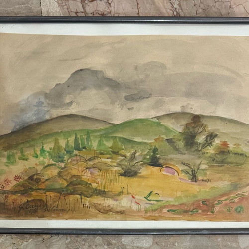 Painting by Tzoulio Kaïmi watercolor on paper like new 40x50