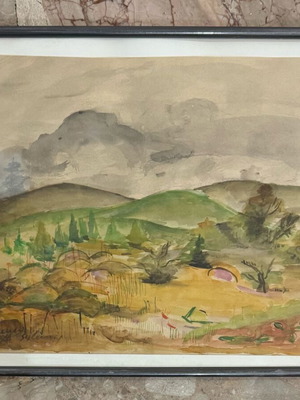 Πίνακας ζωγραφικής τζουλιο Καΐμη ακουαρέλα σε χαρτί σαν καινούργιο 40x50