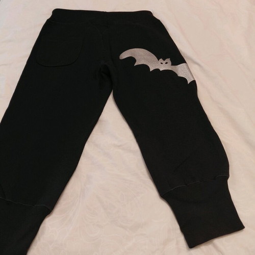 I.4.U Capri Pants Black with Silver Thread Bat Design like New