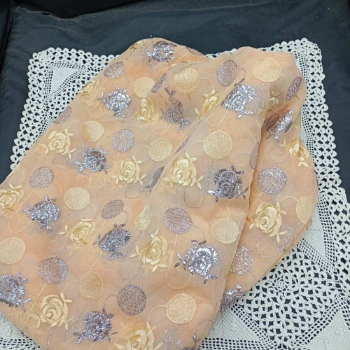 Muslin fabric like new, salmon color, dimensions 110x210 cm
