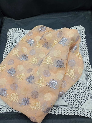 Muslin fabric like new, salmon color, dimensions 110x210 cm