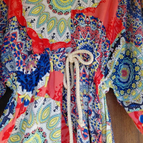 Maxi Boho Kaftan Dress Gianni Rodini like new, multicolor, viscose