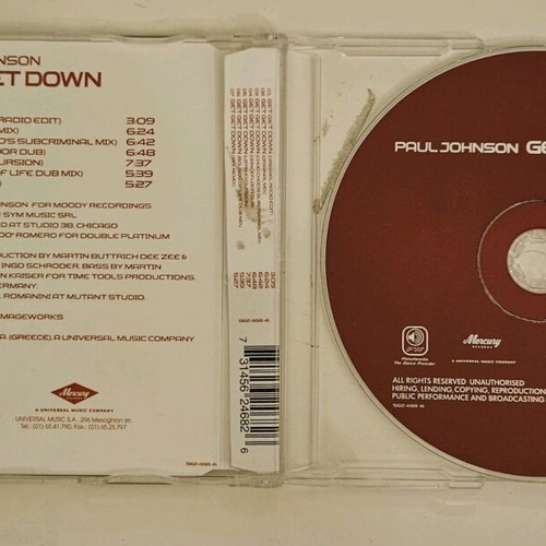 Paul Johnson Get Get Down CD used, electronic
