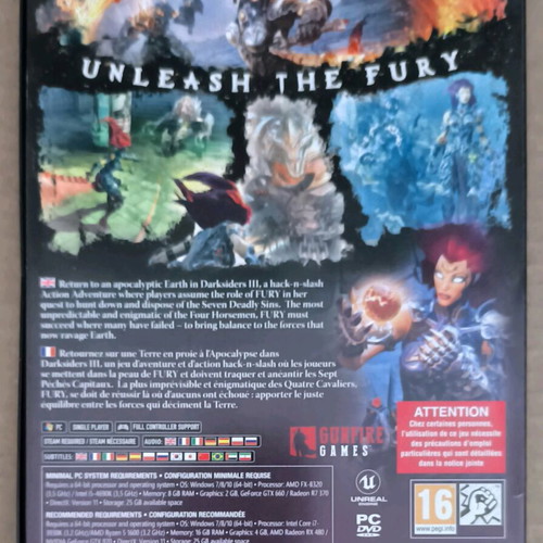 Darksiders III PC DVD-ROM like new, complete in case