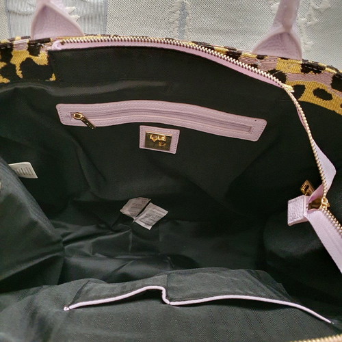 YNOT? Large Bag new, black-purple animal print