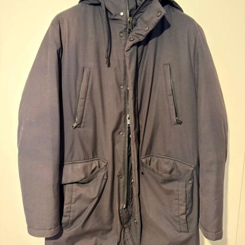 Massimo Dutti men's down parka jacket used, dark blue, size L